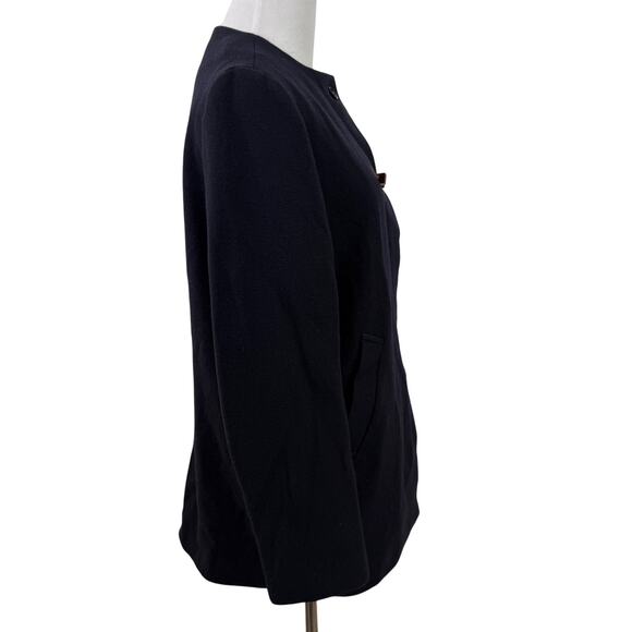 Sessun Azumi Women's Black Wool Collarless Coat Jacket Size Small - Picture 5 of 8